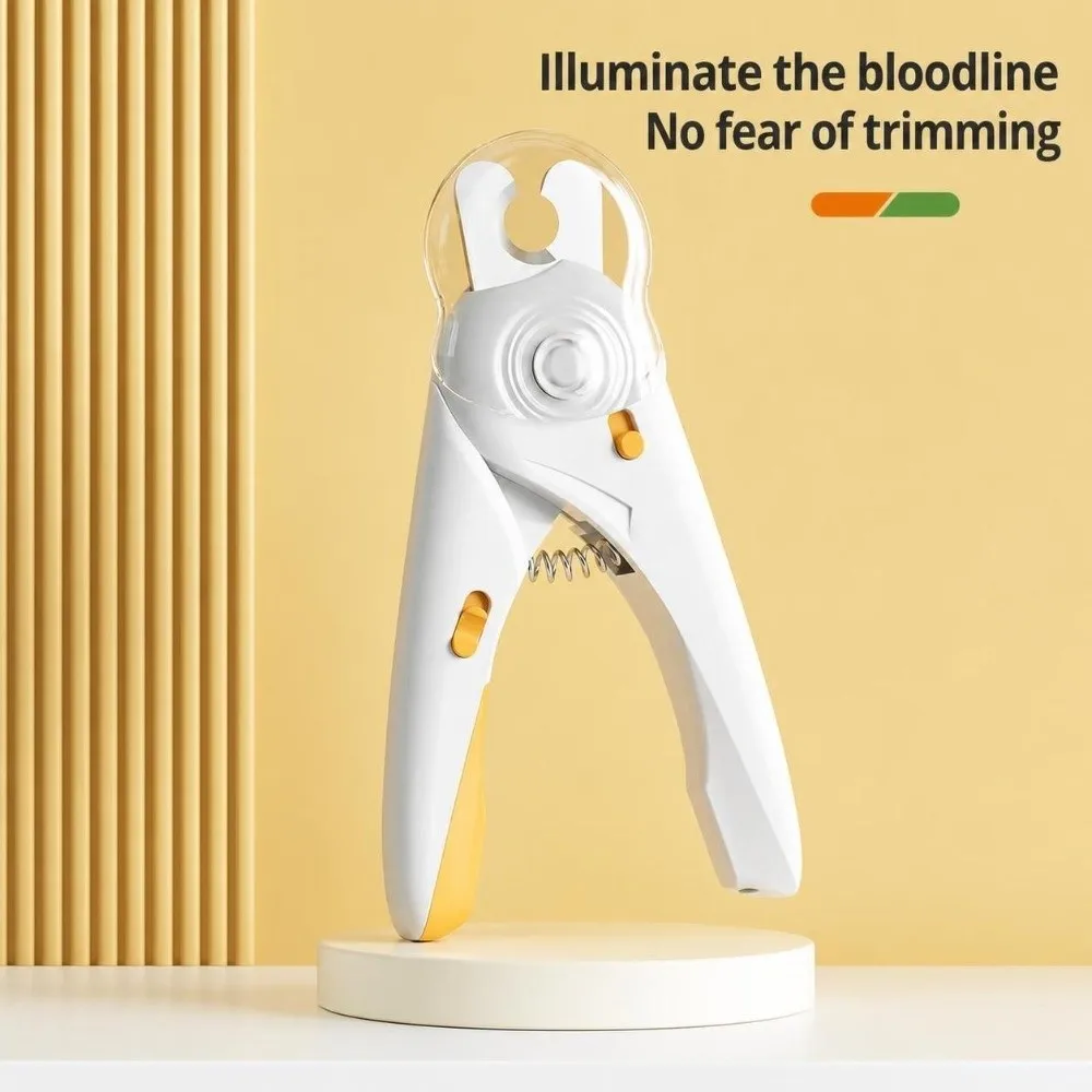 Anti Splash Pet Nail Clippers with LED Light Protective Covers Nail Trimmer Ergonomic Easy To Use Pet Claw Scissors For Cats