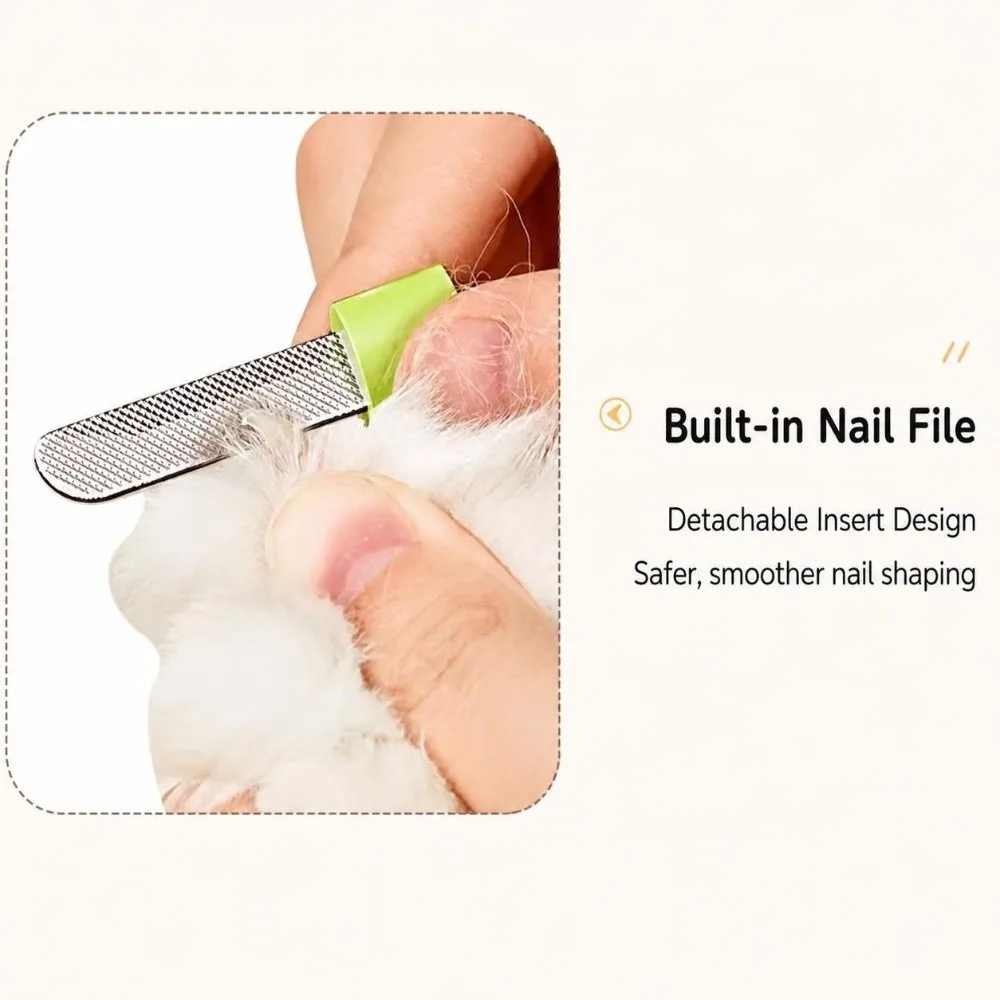Pet Supply Anti Splash Pet Nail Clippers with LED Light 3 in 1 Nail Trimmer Ergonomic Cordless Pet Claw Scissors For Cats