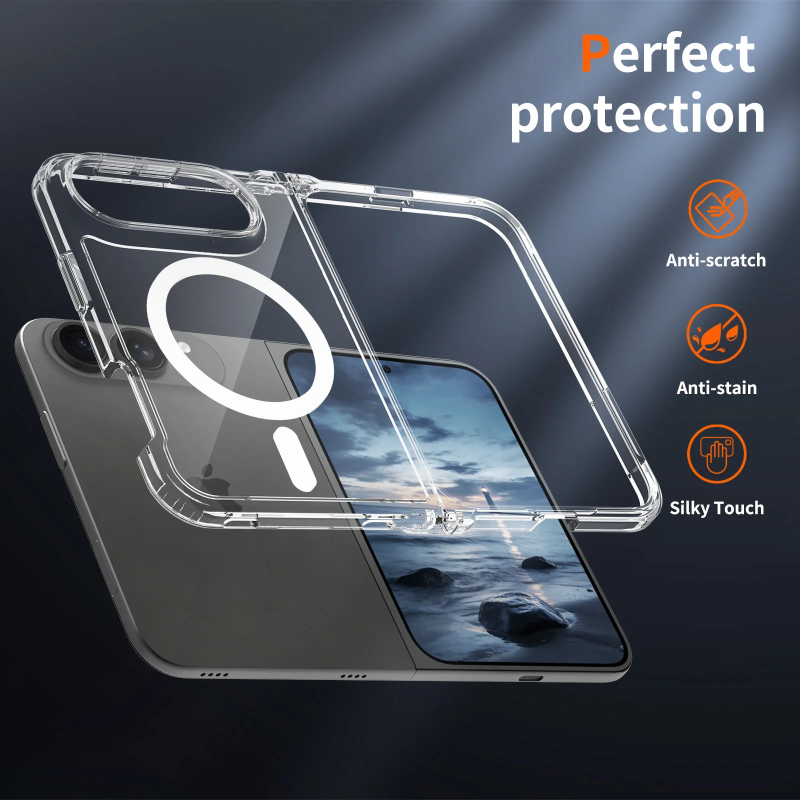 Magnetic Wireless Charging Phone Case For iPhone 18 Fold Clear Protective Cover For iPhone 18 Fold Ultra
