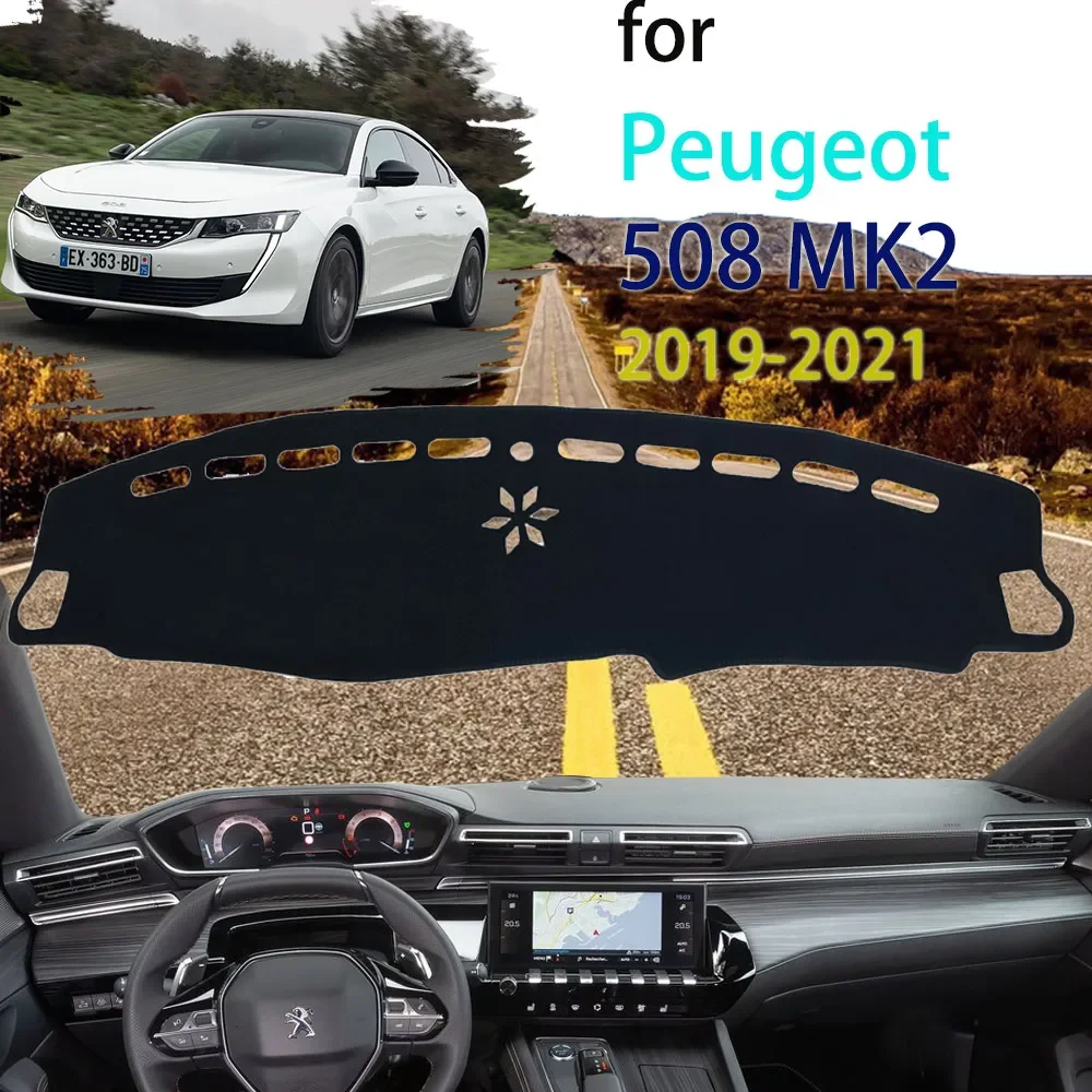 Car Dashboard Center Control Cover Mat Sun Visor Parasol Pad Sunshield Cushion Dashmat Cape for Peugeot 508 MK2 2019 2020 2021