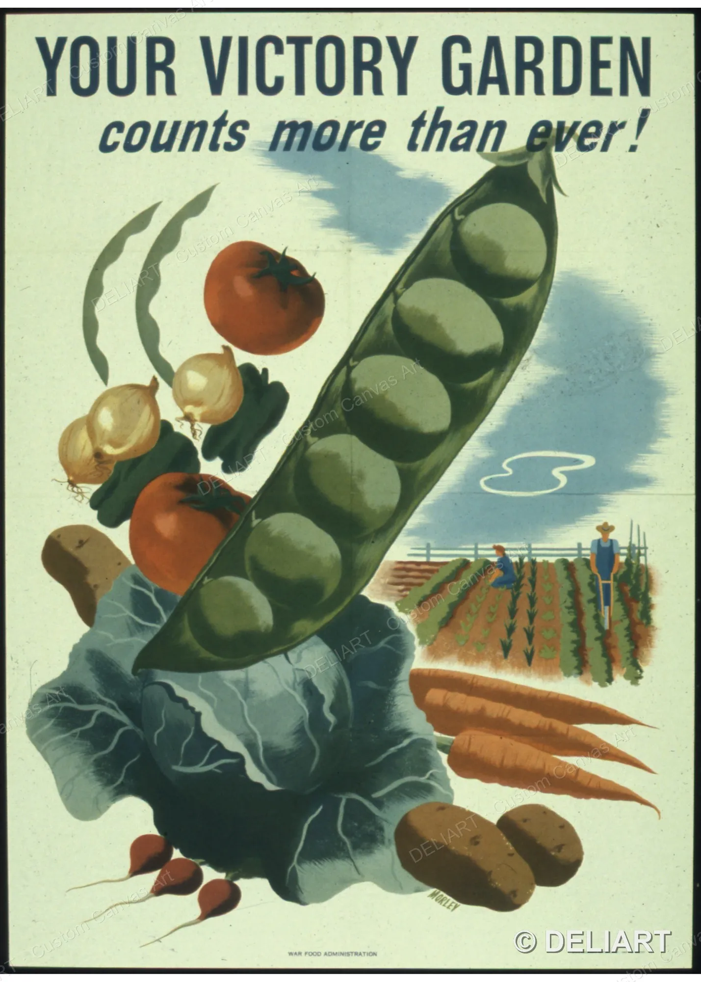 YOUR VICTORY GARDEN COUNTS MORE THAN EVER Vintage WWII Propaganda Canvas Wall Art Poster Print Retro Home Decor Unframed