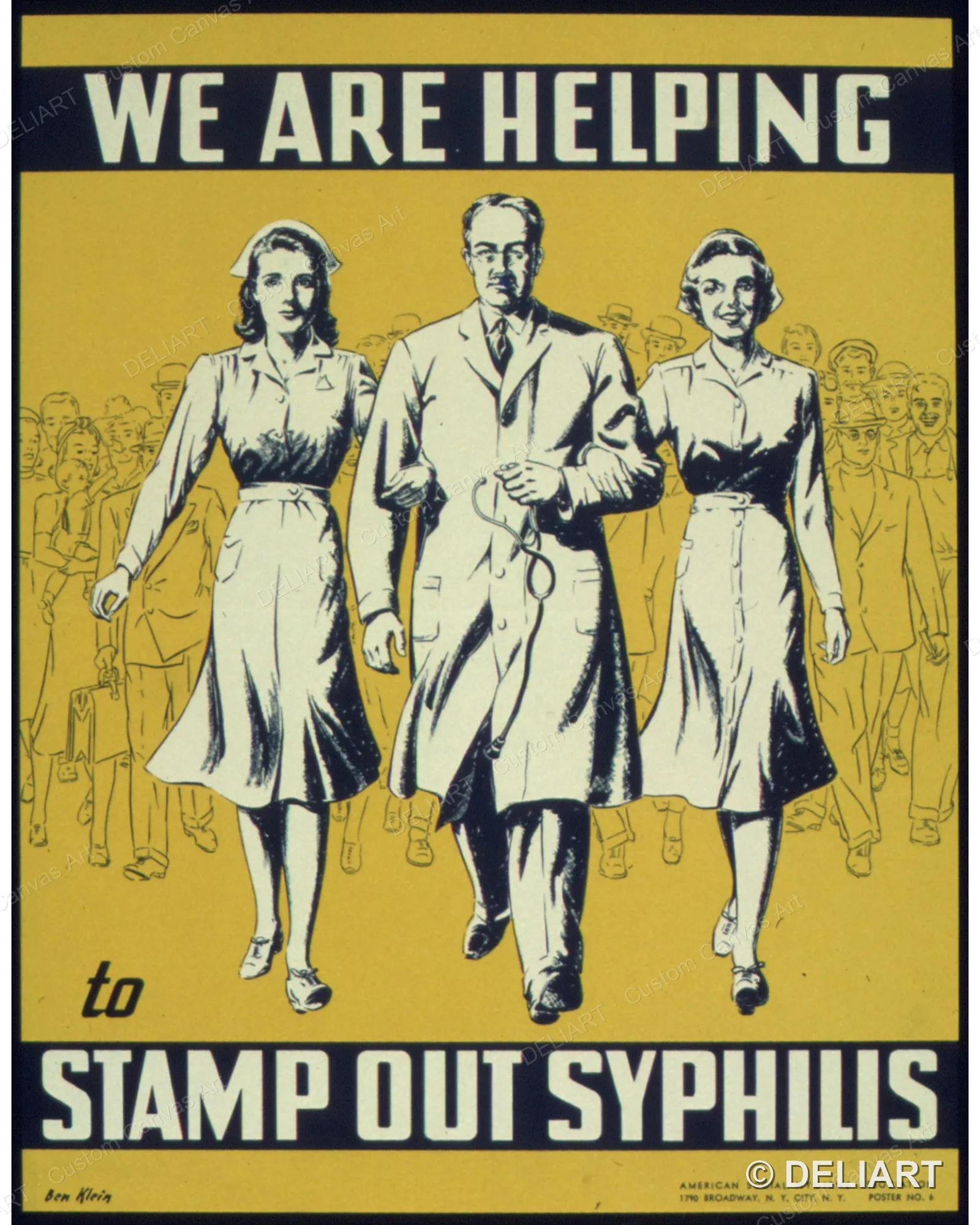 WE ARE HELPING TO STAMP OUT SYPHILIS Vintage WWII Propaganda Canvas Wall Art Poster Print Retro Home Decor Unframed