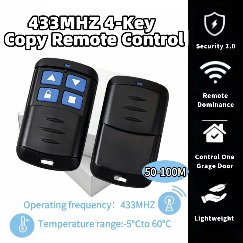 Warehouse Wholesale Price 433Mhz Cloning Duplicator Key Garage Gate Door Opener Remote Control Clone Learning Code Cloning Code