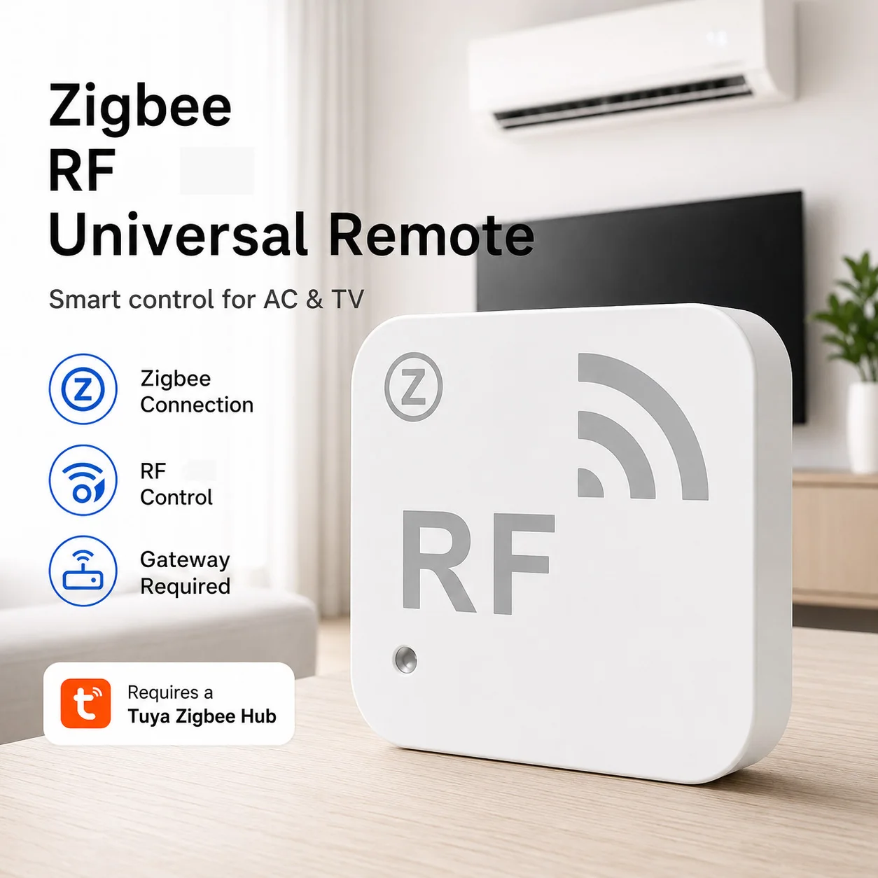 Tuya Smart WiFi Radio Frequency RF Remote Control Clone & Copy Remote App Remote Control Suitable for TVs and Air Conditioners