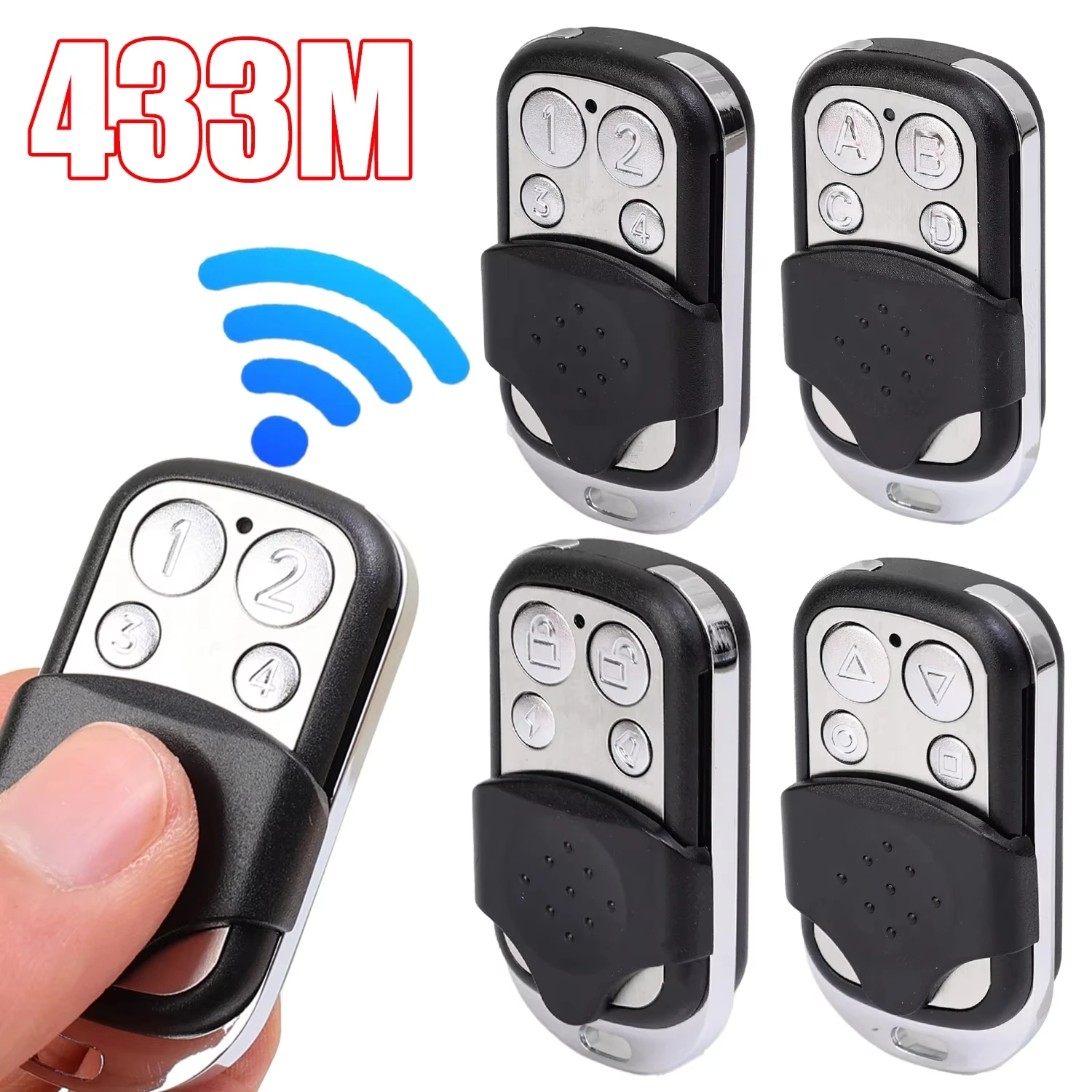 1/50PCS Remote Control 433MHz Car Key Garage Door Gate Opener Remote Control Duplicator Clone Cloning Code 4-Button Transmitter