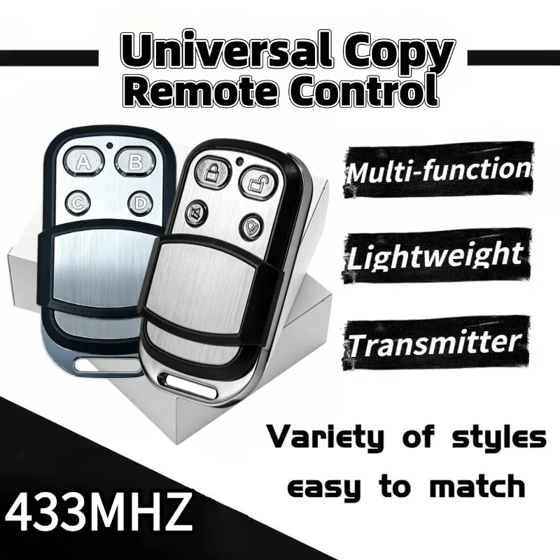 433MHZ Remote Control 4 Button Remote Controller Duplicator Universal Garage Door Opener Clone Rolling Code for Gate Garage Door