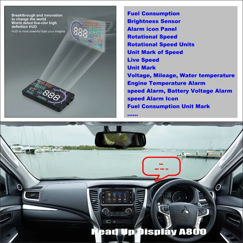 For Mitsubishi Pajero/Montero/L200 2009-2023 Car HUD Head Up Display HD LCD Projection Digital Windshield Projector