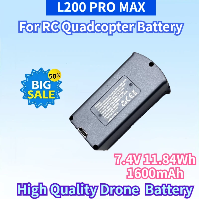 New L200 PRO MAX 7.4V 11.84Wh 1600mAh Drones Battery for RC Quadcopter Battery Spare Parts Drone Lithium Batteries Charger Sets