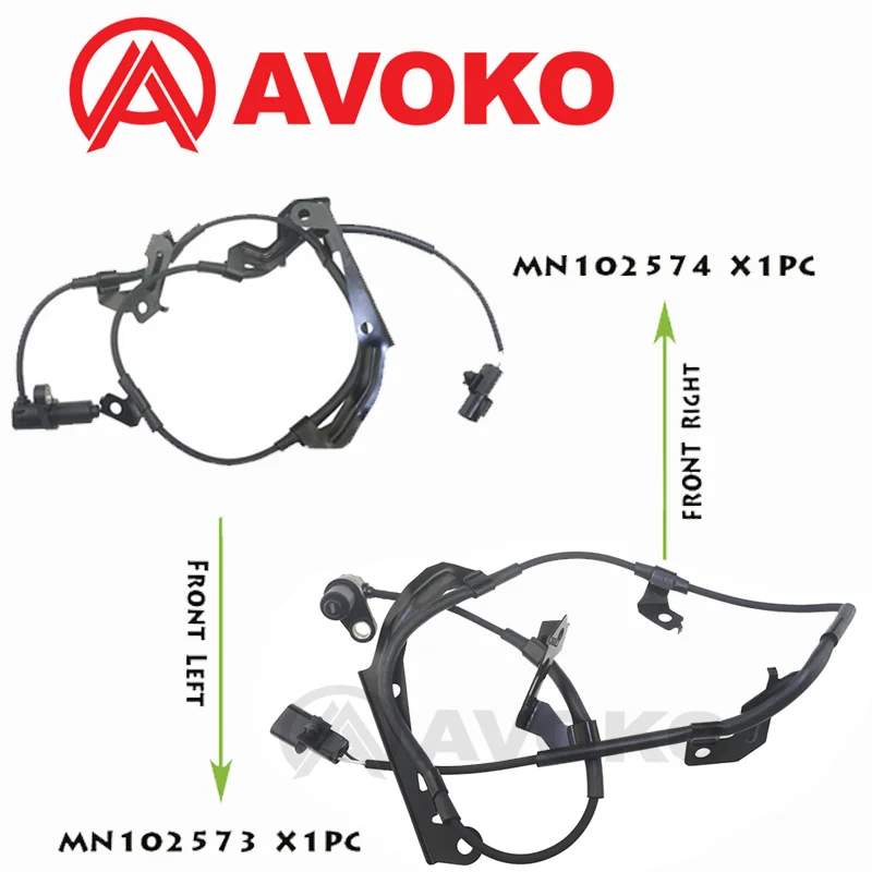 2x Front ABS Wheel Speed Sensor For Mitsubishi Triton L200 Pajero Montero Sport Challenger Shogun MN102573 MN102574