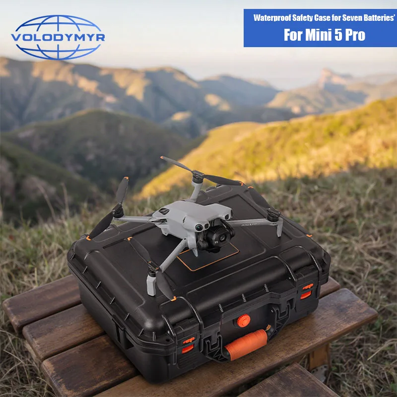 VOLODYMYR Large-Capacity Storage Box for DJI Mini 5 Pro Hard Shell Waterproof Shockproof RC 2/RC N3 Carry Case Drone Accessories