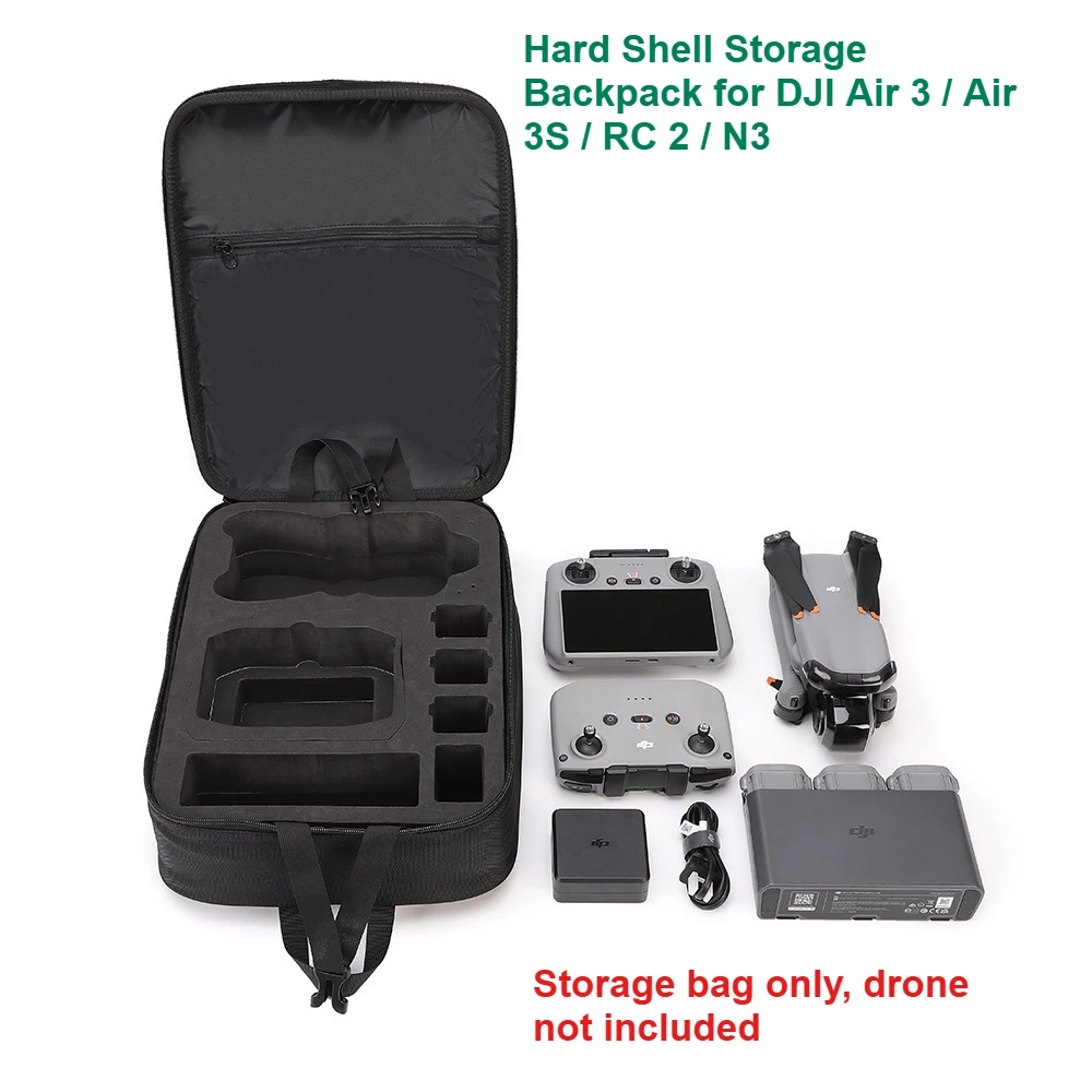 Hard Backpack For DJI Air 3/Air 3S/RC 2/N3 Storage Case Shoulders Bag Portable Carrying Handbag For DJI Air 3/Air 3S Accessories