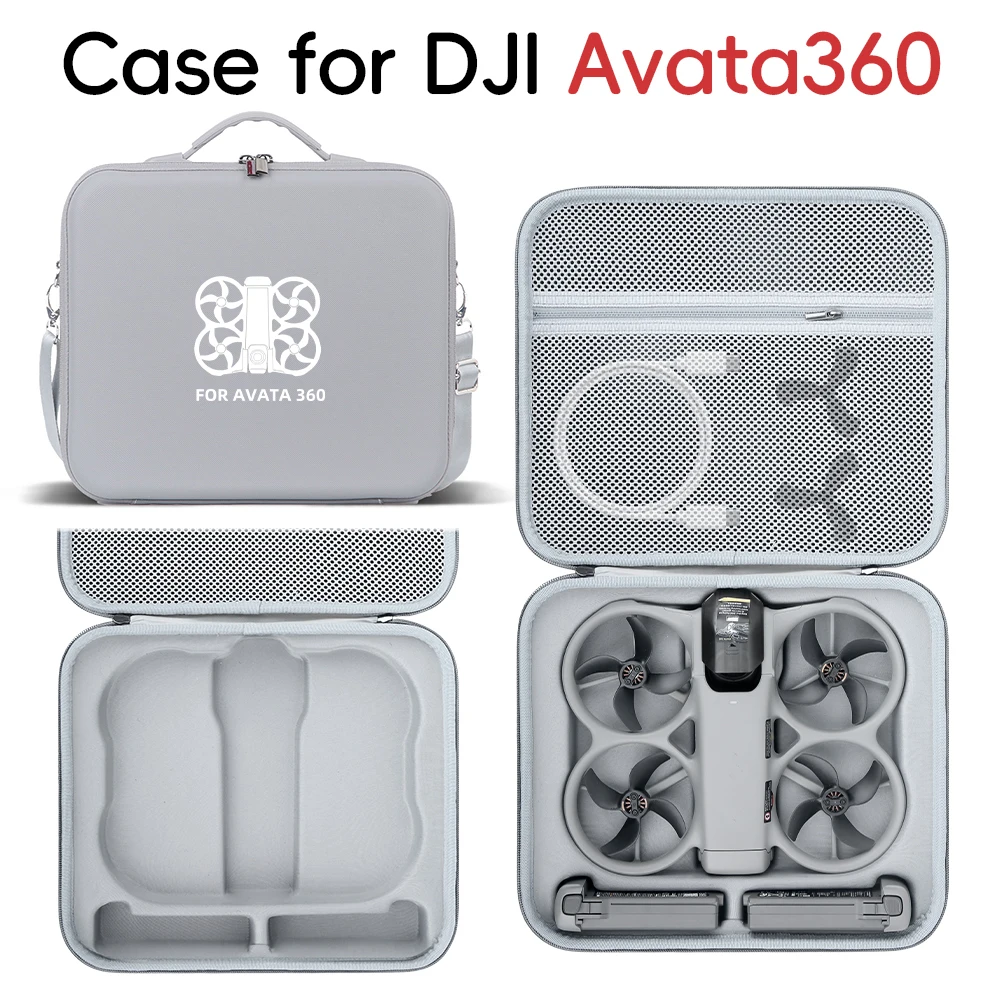 Hard Case for DJI Avata 360 Protective Storage Box Travel Carrying Bag with Handle Shoulder Strap for Drone Battery Accessories