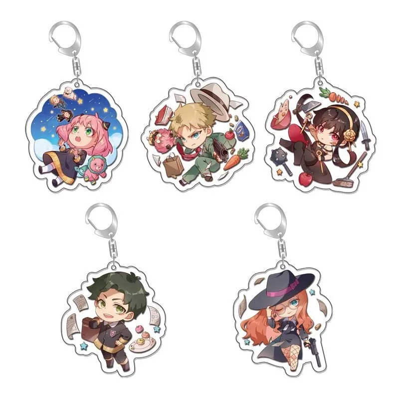 Spy X Family Lloyd Fogger Yorni Acrylic Figure Display Cartoon Keychain Friends Girl Gift Accessories Desk Ornaments Key Ring