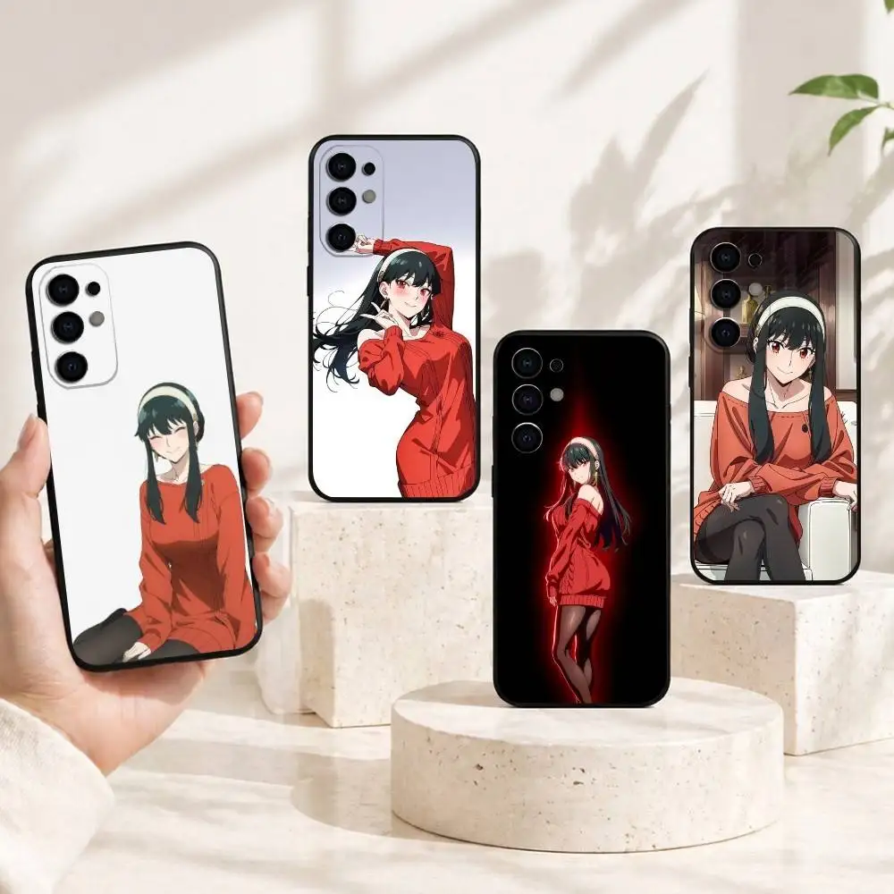 Anime Spy  Family Yor Forger Phone Case For Samsung S25,S24,S21,S22,S23,S30,Ultra,S20,Plus,Fe,Soft Silicone Black Cover