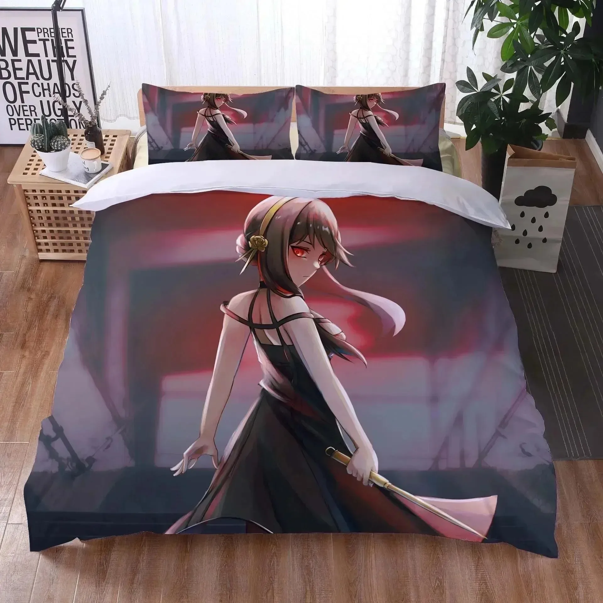 3D Print Anime Spy Family Anya Bedding Set 3D Printed Suitable for Bedroom Duvet Cover Set With Pillowcases Kids Home Textile