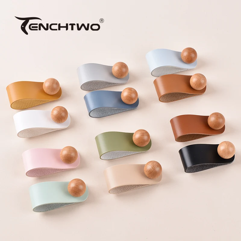 TENCHTWO Modern Furniture Handles Kitchen Cabinets Knobs Wardrobes Dresser Drawers Door Pulls Wooden Handle Hardware Accessories