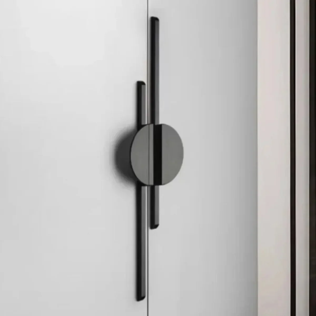 Minimalist Style Semicircle Furniture Handles Black Wardrobe Kitchen Cabinet Handles Personality Creative Cabinet Pulls