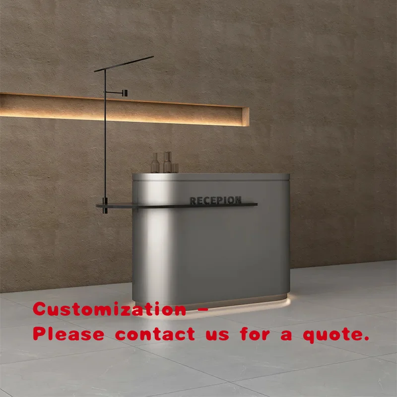 custom.Nordic Minimalist Reception Desk Modern Stylish Front Bar Counter Boutique Hairdressing Art Studio and Company Lobby