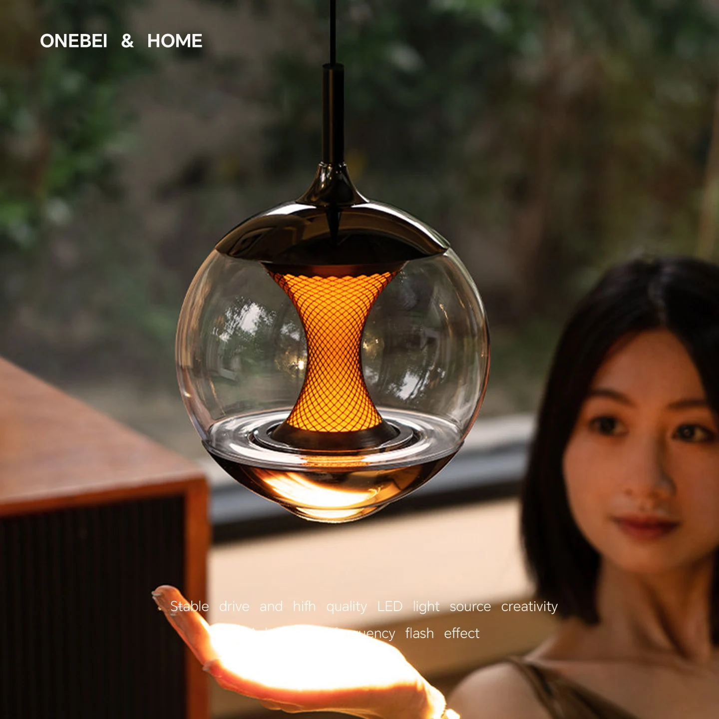 ONEBEI Nordic Modern Minimalist Glass Chandelier Living Room Dining Room Bedroom Study Kitchen Sunset Decoration Atmosphere Lamp