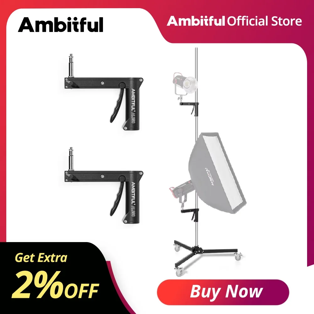 Ambitful 71cm-255cm AL250 Gun Grip Light Stand 1/4 and 3/8 Screw with Wheels Folding Tripod for Studio Flash LED Light Softbox