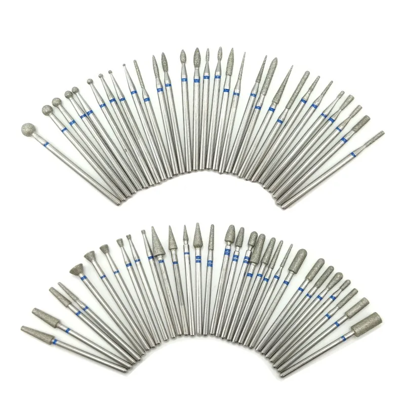 61 Types Diamond Nail Drill Bit Nail Manicure Table Ony Clean Nail  Safety Bit Nail Drill Machine Accessories Remove Skin Tools