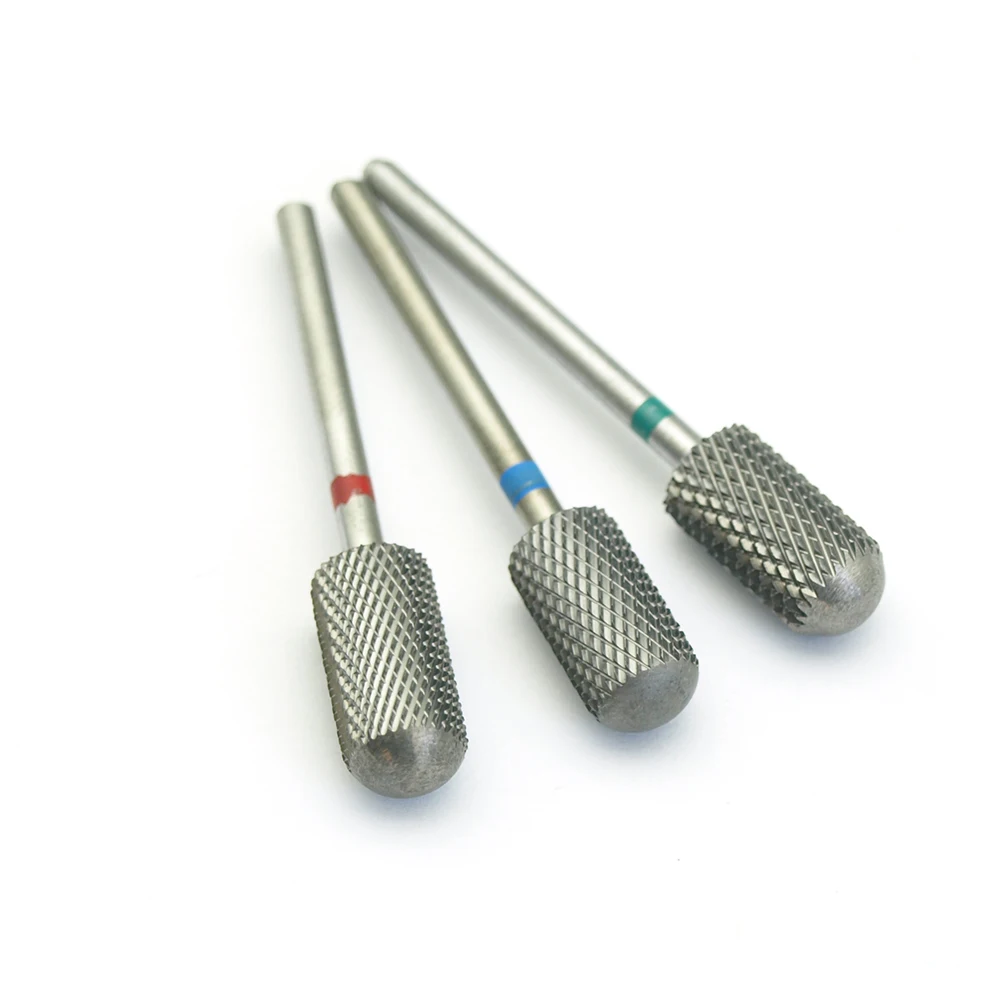 3Grits Nozzle Nail Drill Bits File Nail Electric Drill Machine Manicure Pedicure Drills Accessory Acrylic Nail Tools Smooth Head