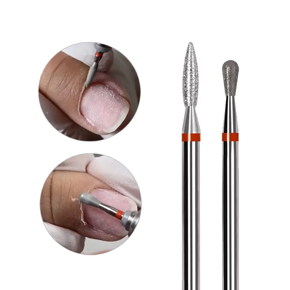 Professional Nail Drill Bits Set Torch/Pear Head for Cuticle Removal Nail Groove Grinding Hard Skin Exfoliation Nail Tools