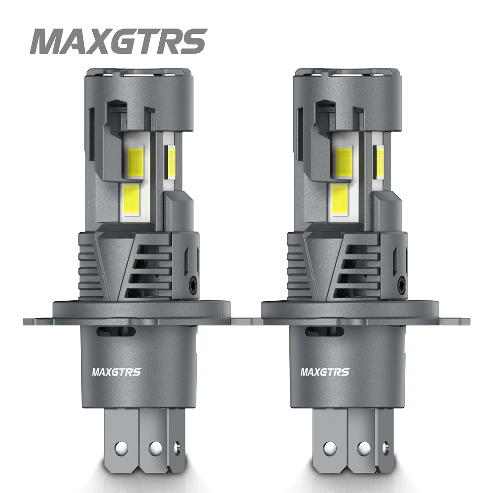 2x New MAXGTRS 30000LM H4 LED Lights Bulb 9003 HB2 LED Headlights High and Low Beam with Fan Wireless 110W Car Headlamp 12V