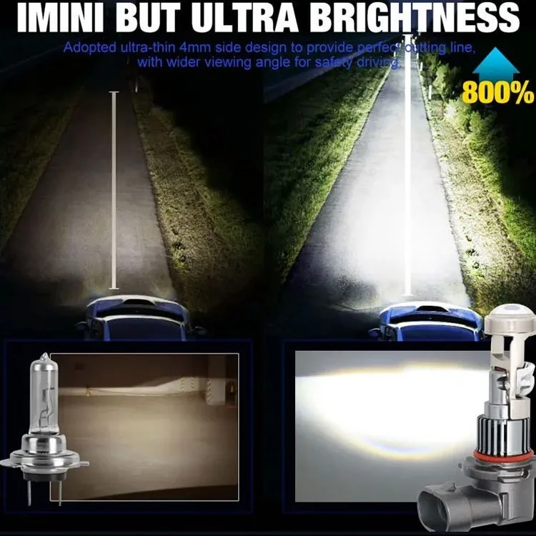 9012 9003 H4 LED Headlight Bulbs 6000K White Light 12V 25W with Lens