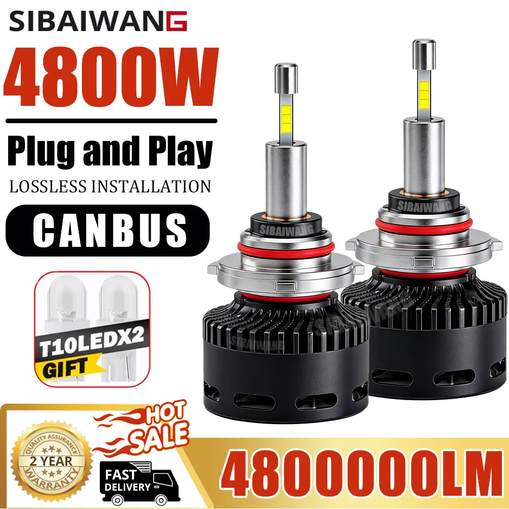 Auto H7 Led Car Headlight Bulbs 4800W H4 LED Headlamp 9012 HIR2 Lamp HB2 9003 H1 Led 9005 9006 HB4 HB3 H11 H8 Fog Lights Canbus