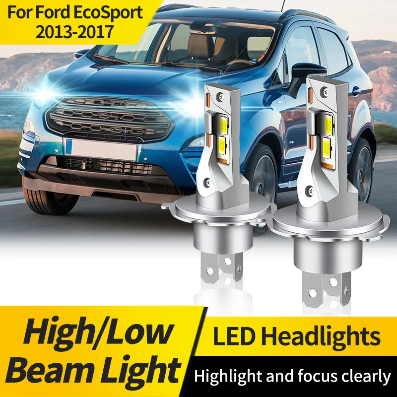 2PCS H4 HB2 LED Headlight Hi/Lo Beam Lamp with Canbus 20000LM For Ford EcoSport 2013-2017 LED Bulb Motorcycle Headlamp 9003