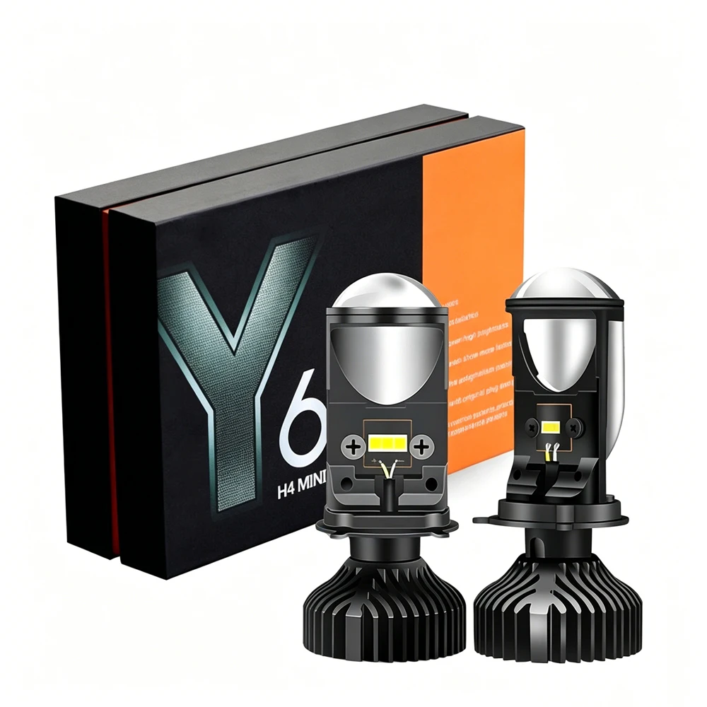 1/2pcs 90W H4/9003/HB2 6500K LED Headlight With Projector Len Bulb Turbo fan LED Lamp Plug 9-16V High Low Beam Apply to Car