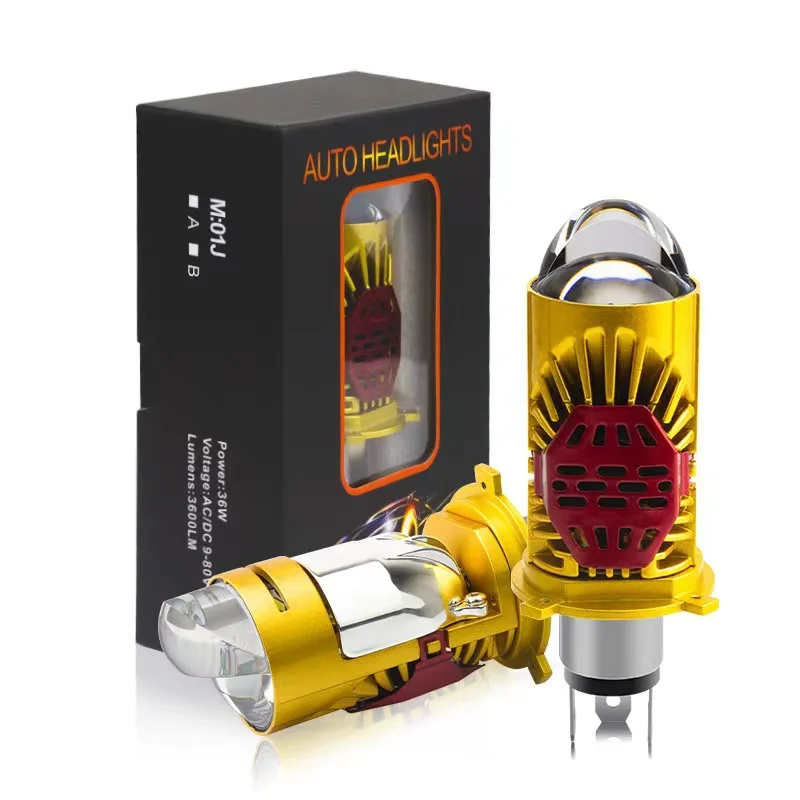 H4 LED Headlight Bulbs Canbus Mini Projector Lens Auto Motorcycle Car Lamp Fog Lights H4 9003/HB2 Hi/Lo Beam Turbo Fan 12V