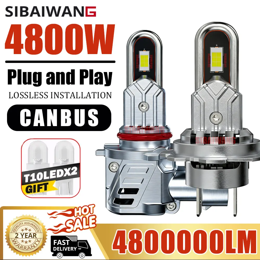Car Hi Lo H4 LED Light Canbus 4800W Automobile H7 led Headlight H11 Led Headlamp 9005 9003 HB2 Fog Lamp 12V Bulbs Plug And Play