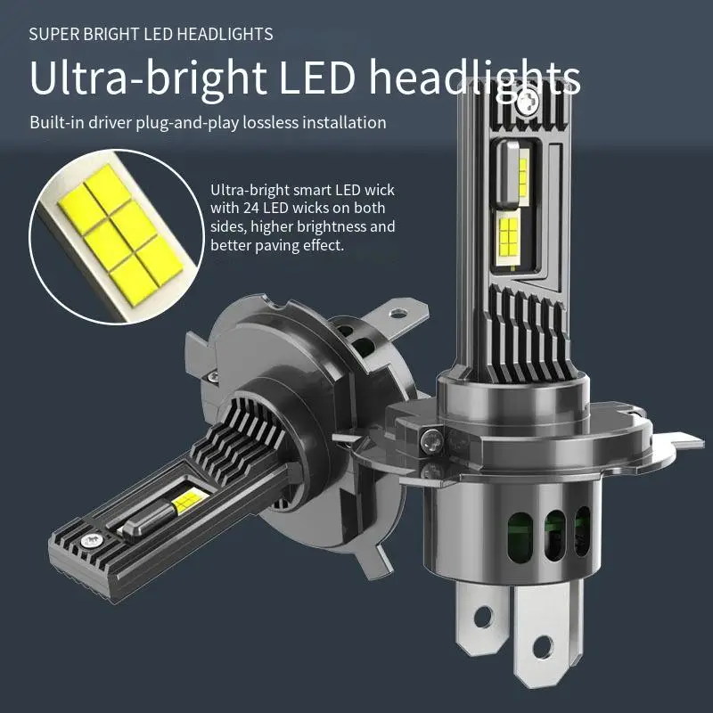 9003 HB2 H4 LED Headlight Bulbs 12V 27W 6000K Hi Lo Beam Direct Plug In Halogen Size