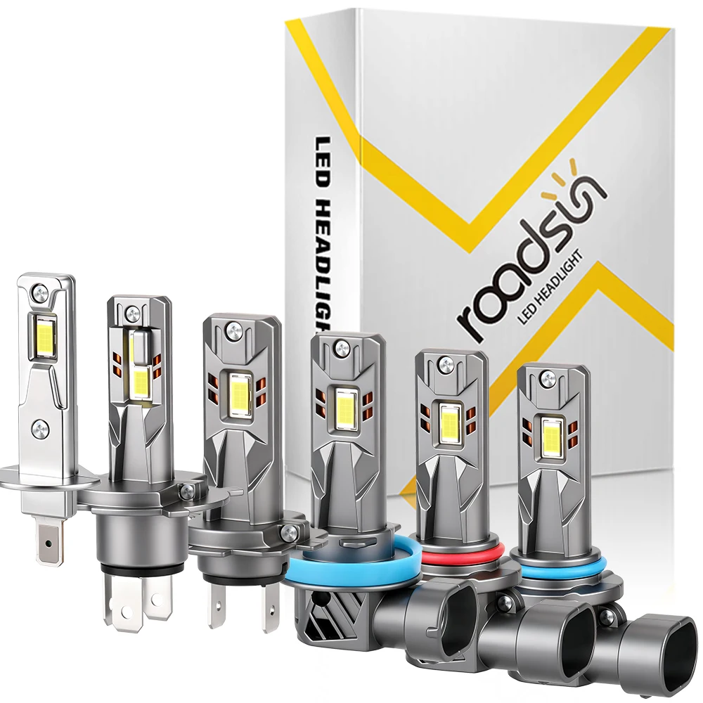 ROADSUN 2PCS H4 9003 HB2 LED Headlight For Car H7 LED H1 H11 9005 HB3 9006 HB4 6500K 140W LED Auto Headlamp High Brightness Bulb