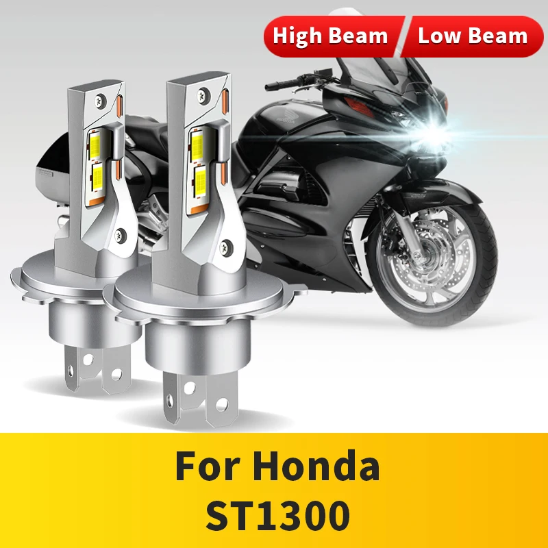 1PC/2PC H4 HB2 9003 Hi/Lo Beam Lamp Motorcycle LED Headlight 20000LM 24W High Power Spotlight For Honda ST1300 LED Bulbs 12V