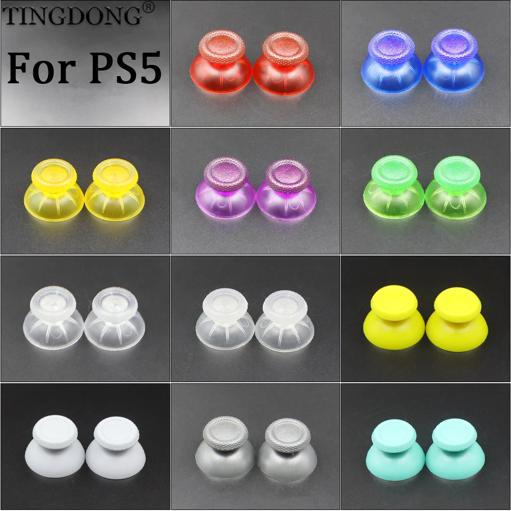 2PCS Colorful 3D Analog Joystick thumb stick grip Cap Button Repair Thumbstick Case for Sony PlayStation 5 PS5 Controller