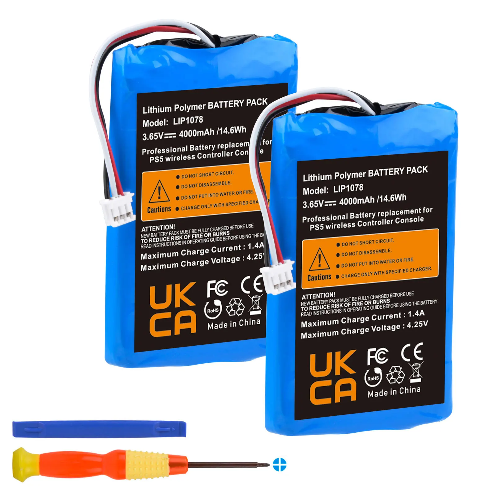 4000mAh PS5 Controller Battery LIP1708 Battery Replacement for Sony PS5 PlayStation 5 DualSense CFI-ZCT1W Wireless Controller