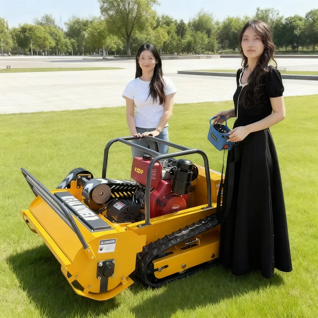 Customized 800-1200mm Cutting Width High-Power Flail Lawn Mower - Self-Powered Remote Control Yard Trimming Tool