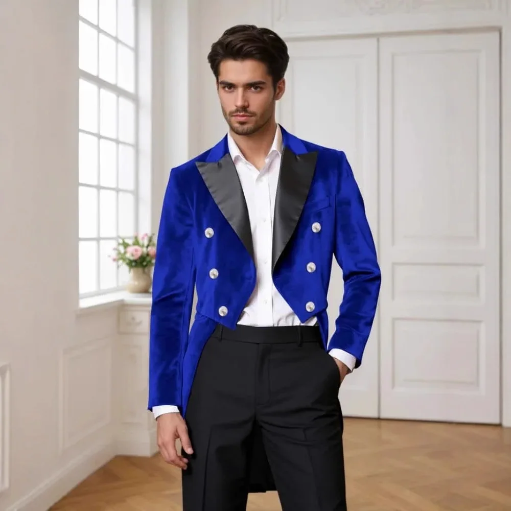High Quality Men Velvet Tuxedo Suit Wedding Suit Temperament Dress