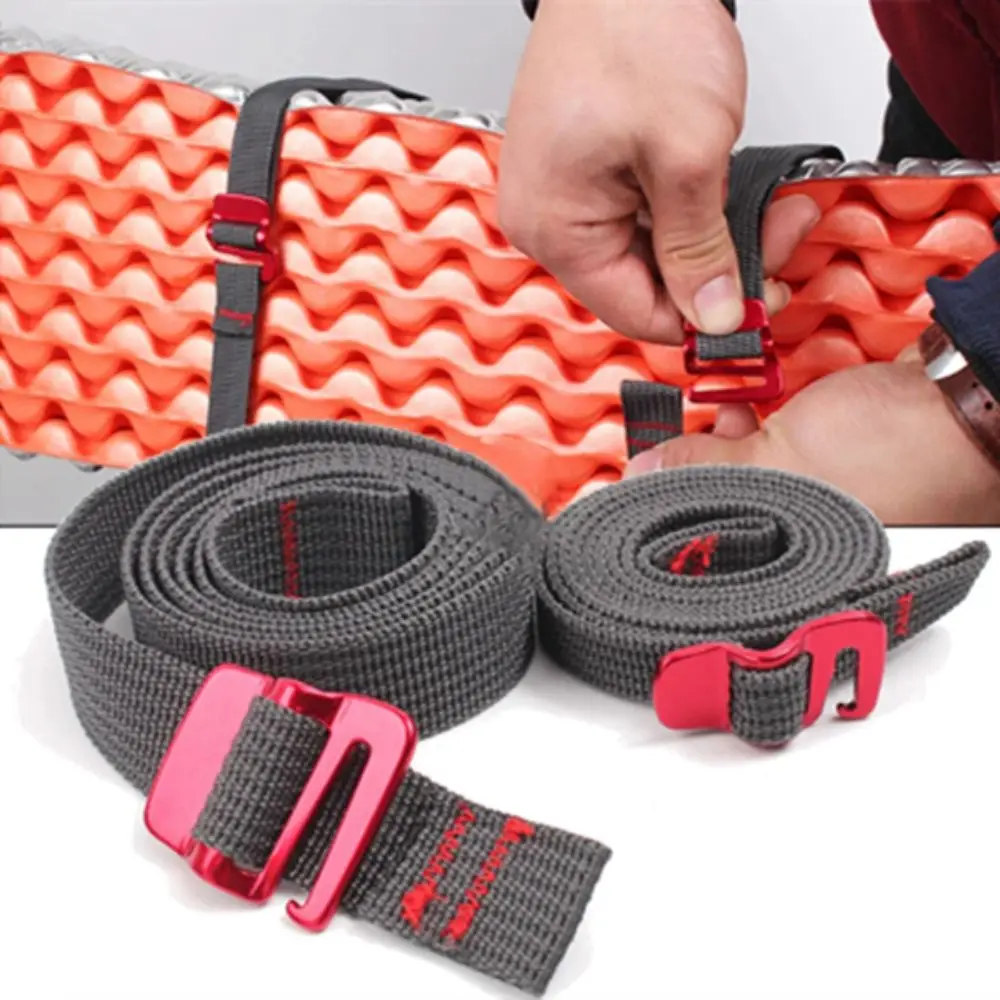 Quick Release Hook Nylon Tape Rope Luggage Bag Tension Belts Tie-Down Belt Lightweight Strong Cargo Straps Hiking Climbing