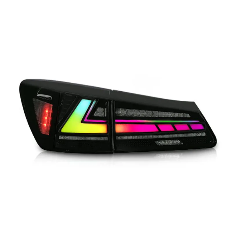 Auto For IS250 RGB Style Taillights Assembly 2006-2012 Modified LED Rear Lights Daytime Running Lights Turn Signals