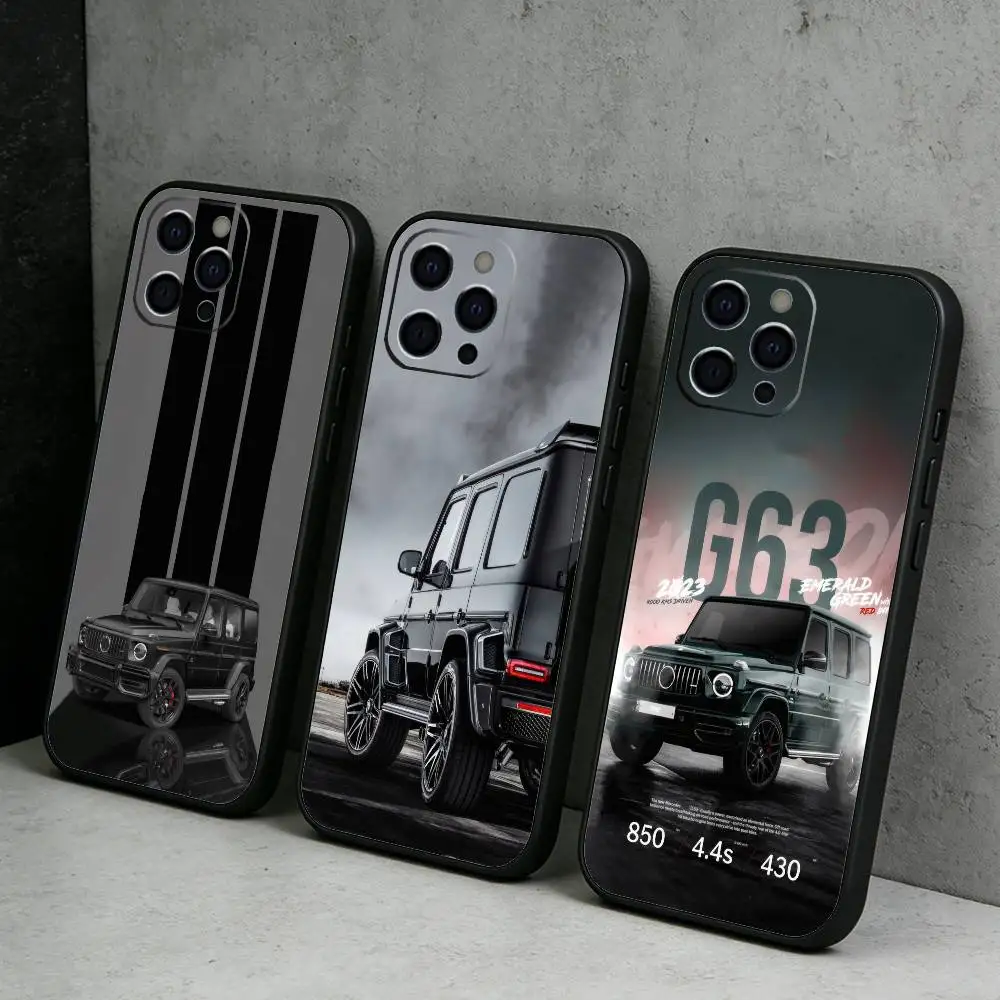 AM-Cars G-WAGONS G-63 Phone Case For iPhone17,16,15,14,13,12 Plus,Max Soft Silicone Black Cover