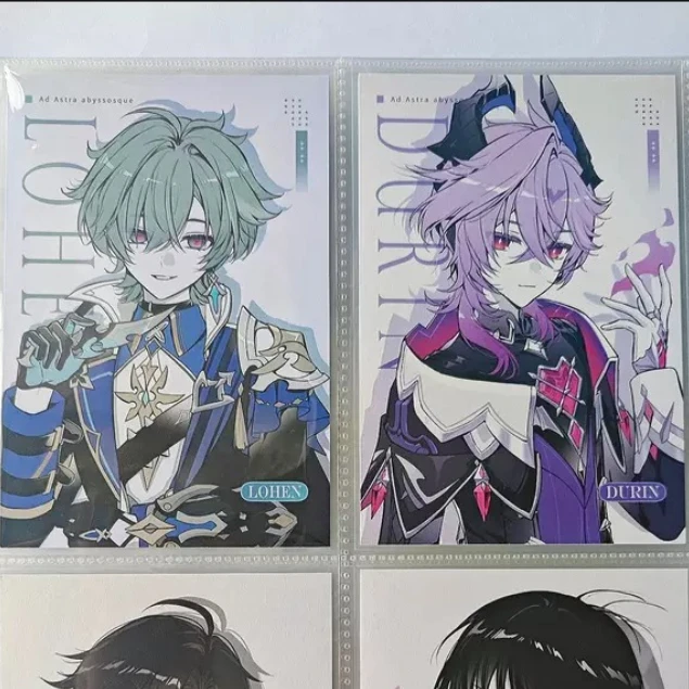 Genshin Impact Lohen Durin Illuga Cosplay Anime Double Flash Badge Brooch Instant Camera Postcard Coloured Paper Game Gifts