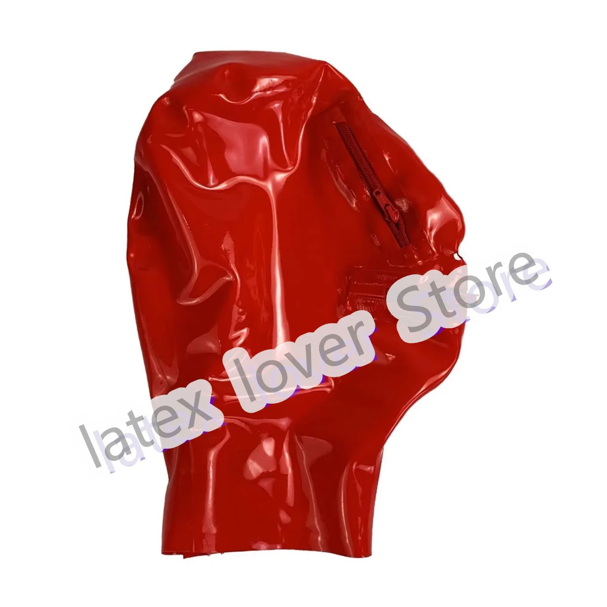 Handmade Latex Hood Sexy Fetish Mask Open Eyes and Mouth with Back Zip Halloween Cosplay Costumes Custom Made