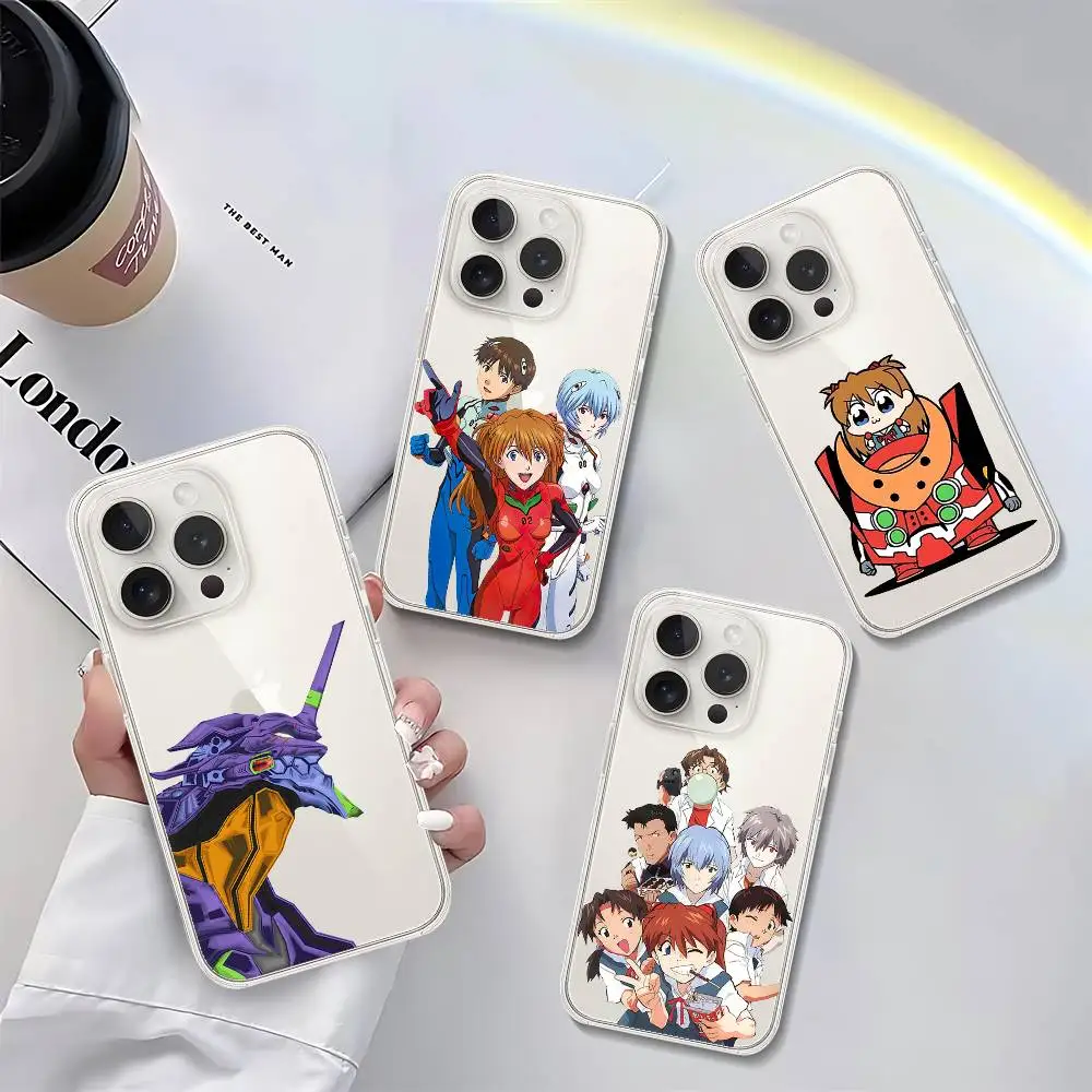 Cute N-Neon Genesis Evangelion Phone Case For Iphone 17 16 15 11 13 14 Pro Max 7 8 Plus X Xr Xs Max Se2020 12mini Transparent Co