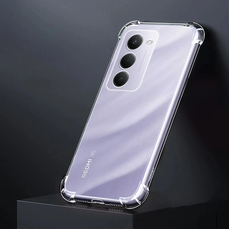 Thickened Airbag Light Phone Cases for Redmi 15 Redmi15 4G 5G Soft Transparent Silicone 360 Full Protective Corners Bumper Cover