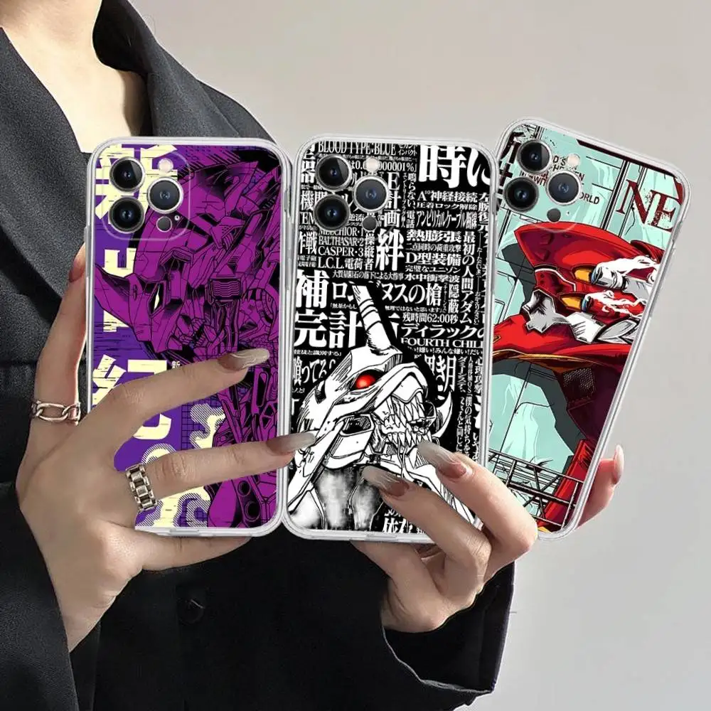 Anime Classic E-evangelion Transparent TPU Phone Case For IPhone 17 11 12 13 14 15 16 Pro Max 16 Plus Cover