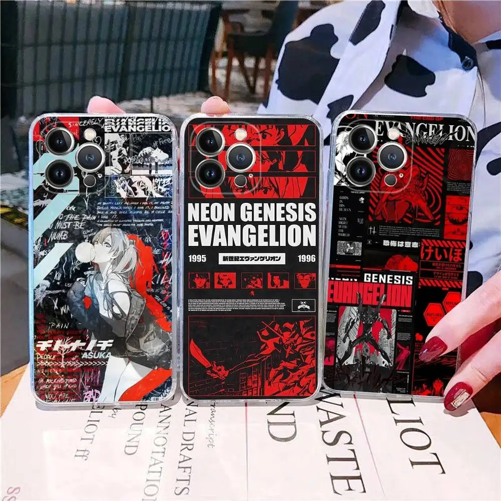 Anime E-Evangelions Phone Case For IPhone 11 13 16 12 17 14 15 Pro Max Plus Soft Clear Back Cover Coque